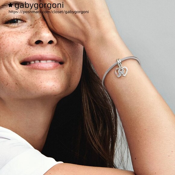 Pandora Puzzle Piece Hearts Splittable Friendship Dangle Charm - Picture 6 of 6